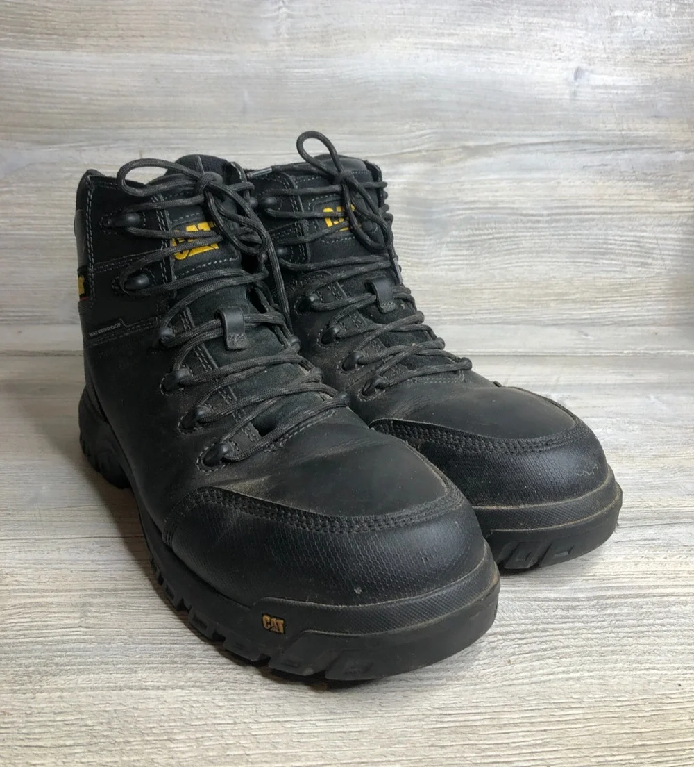Caterpillar Resorption Composite Toe Work Boots Black Men's 12 Wide P90976
